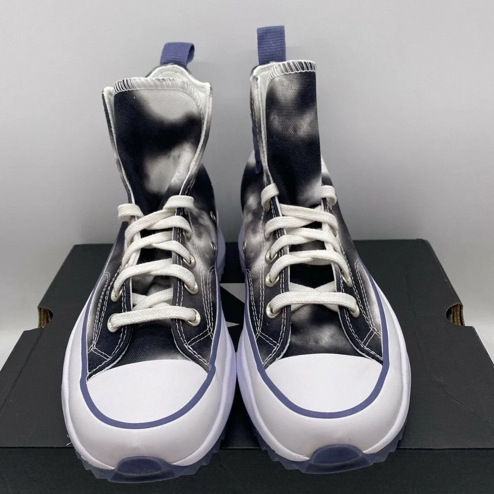 Converse Women Run Star Hike High Cloud Wash 572537C Black/White/Steel Size 7-10 - Picture 3 of 8